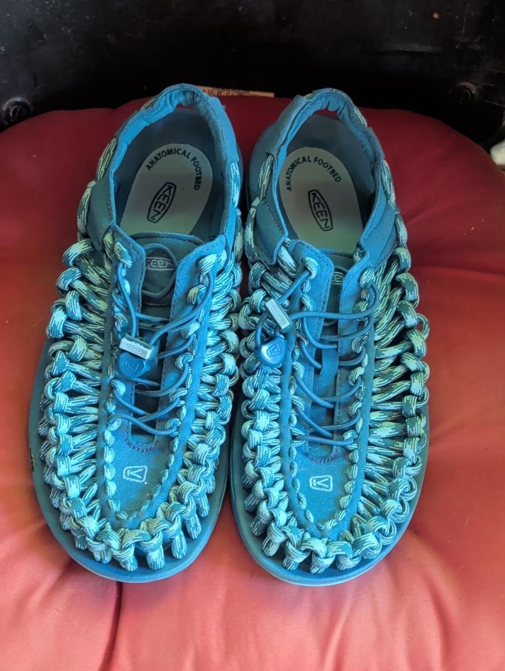 Keen Turquoise and Teal Braided Sandals
